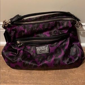 Coach purple and black printed pocketbook